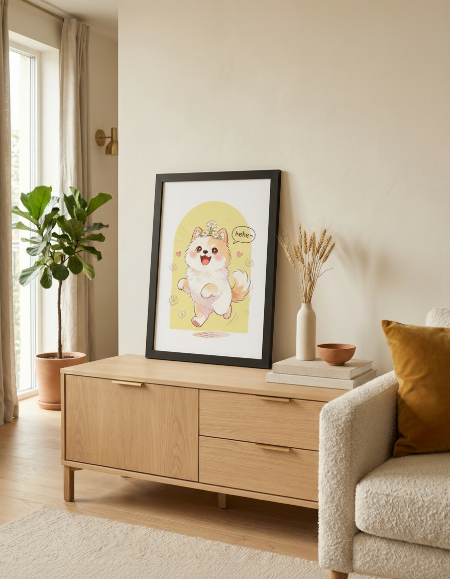 Anna pet portrait poster — lifestyle