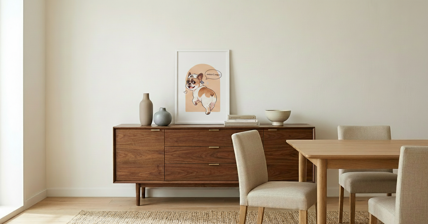 Anna pet portrait — on the wall